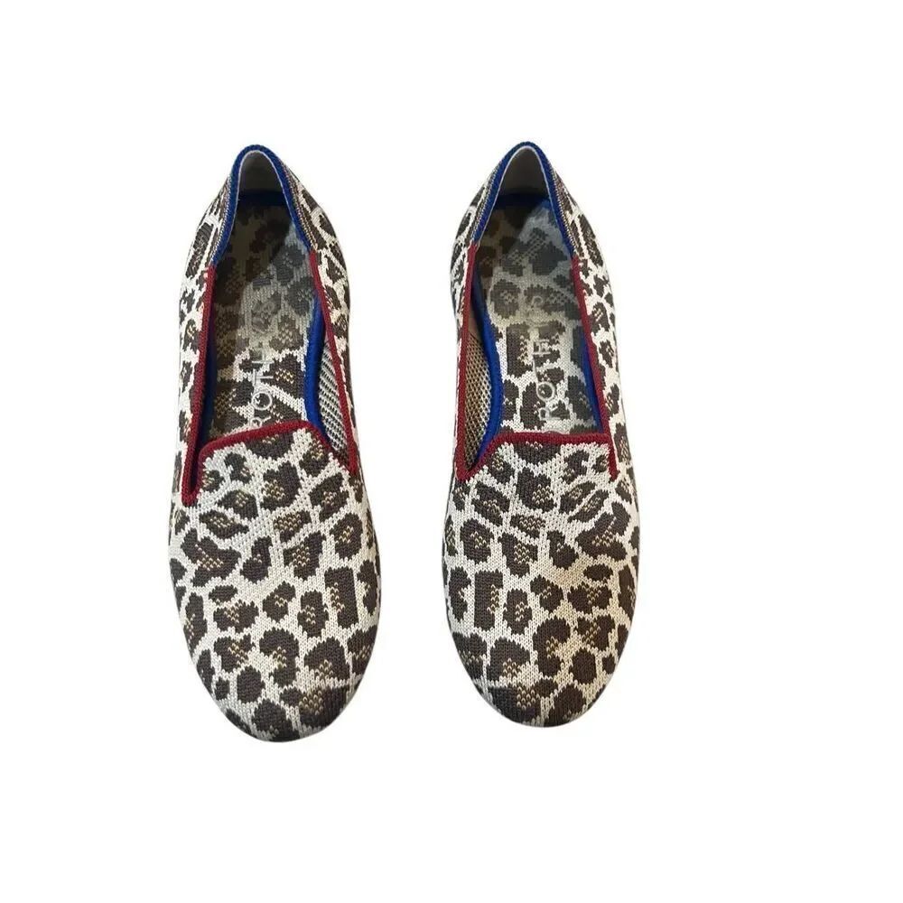 Rothy’s Size 6.5 Mocha Spot Loafers Round Toe Flat Ballet Knit